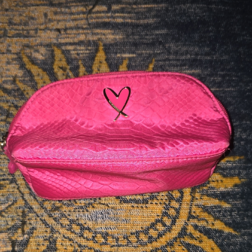 Victoria's Secret Pink Cosmetic Bag with Heart Accent